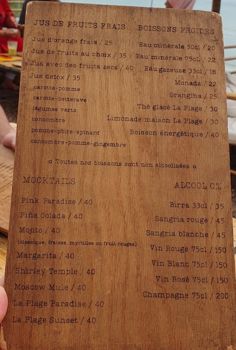 Menu La Plage Experience, Cafe Restaurant, El Jadida-10