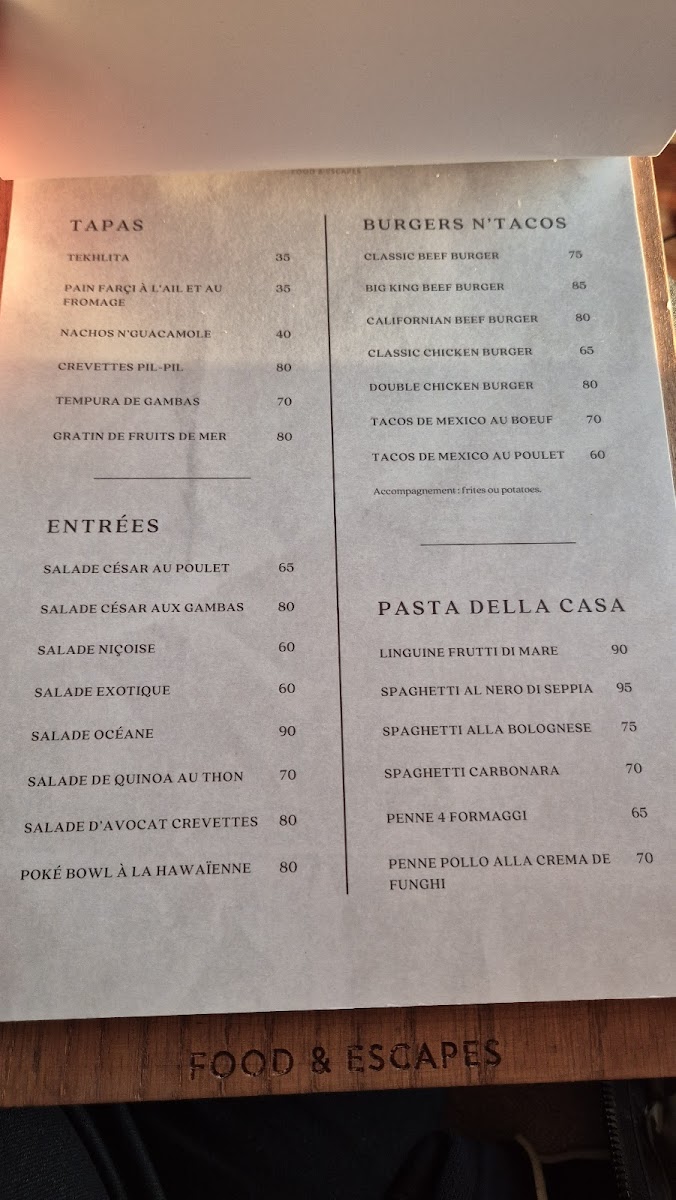 Menu La Plage Experience, Cafe Restaurant, El Jadida-5