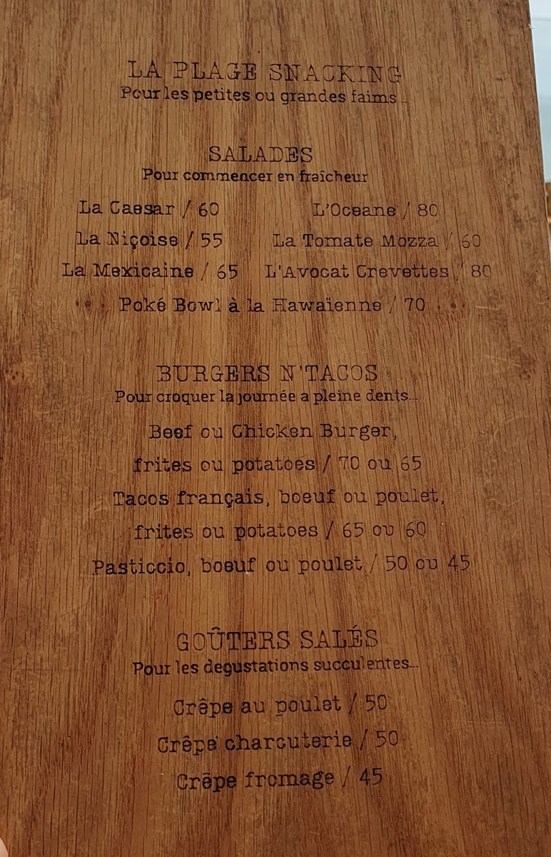 Menu La Plage Experience, Cafe Restaurant, El Jadida-6