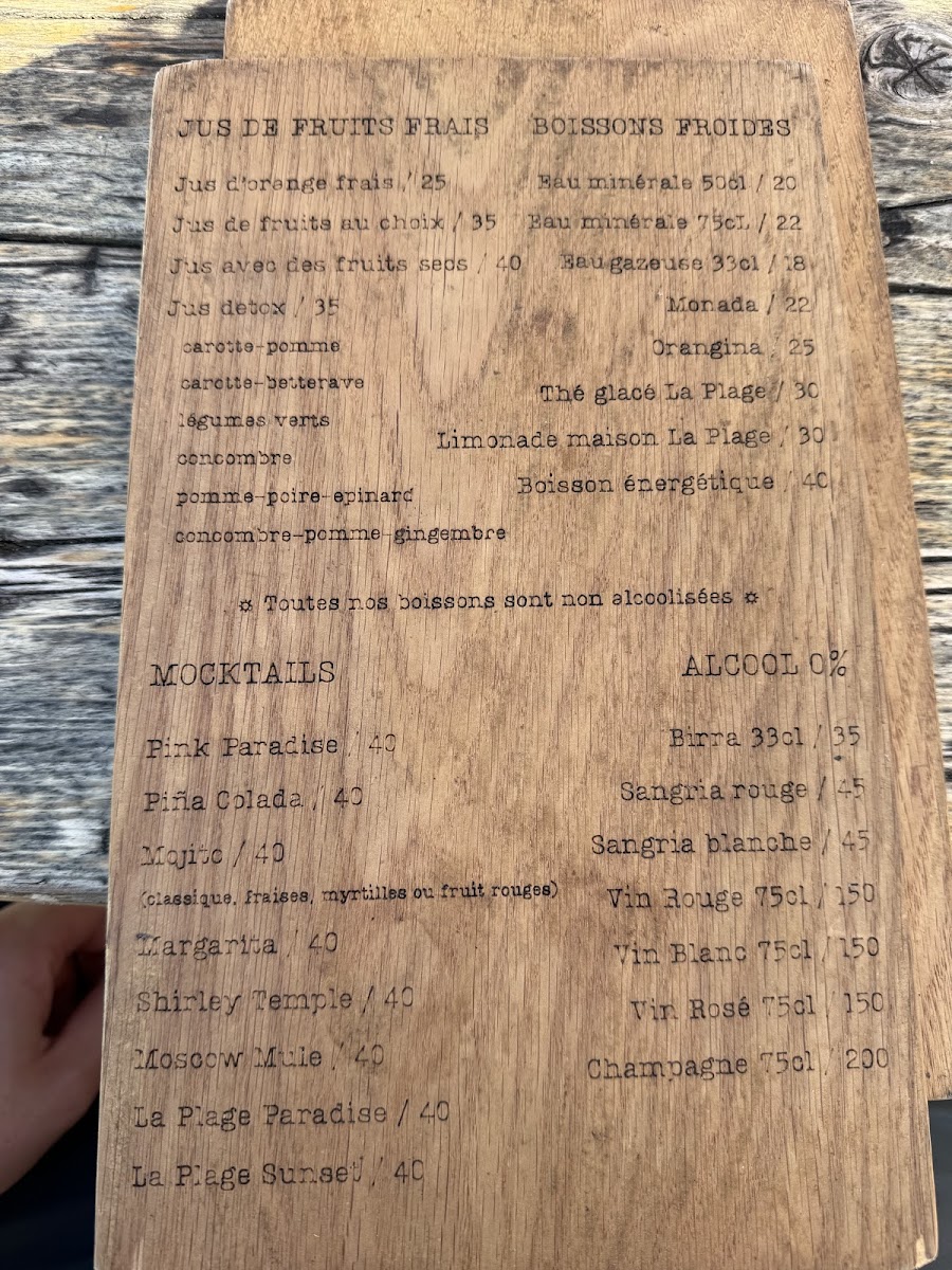 Menu La Plage Experience, Cafe Restaurant, El Jadida-9